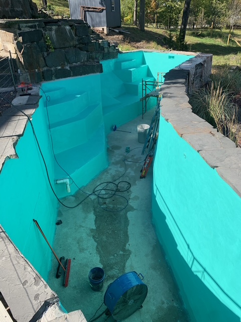 Pool coating and waterproofing project in Columbia County, NY Pool coating and waterproofing project in Columbia County, NY