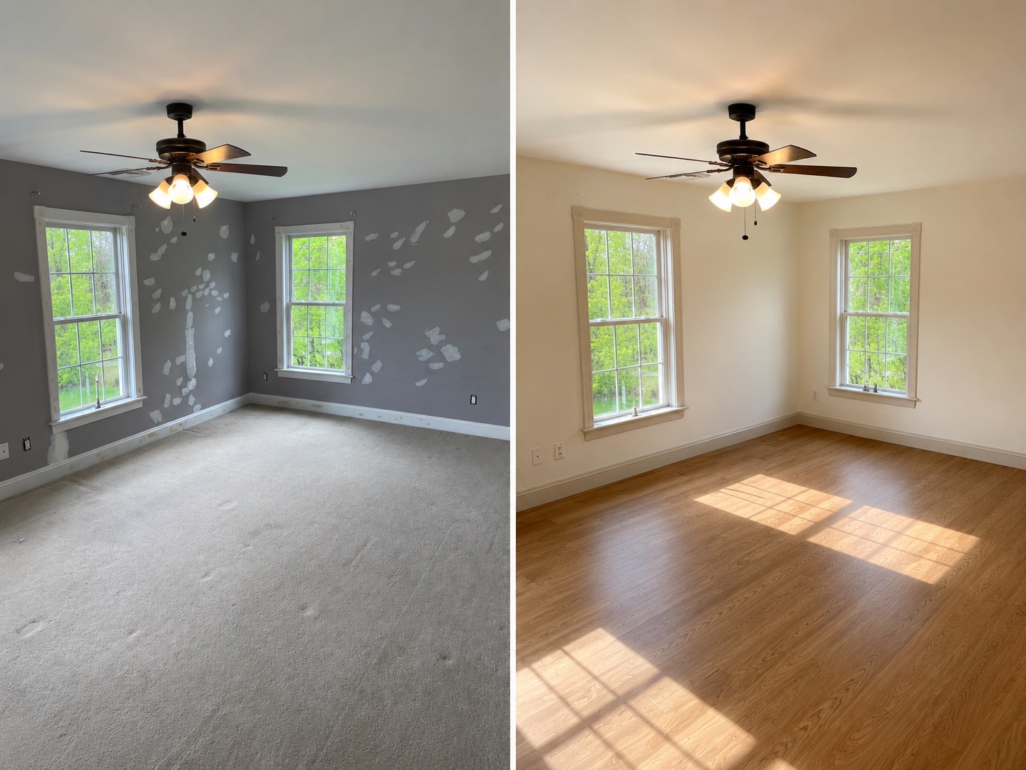 Before and after interior painting refresh in Hudson, NY Before and after interior painting refresh in Hudson, NY